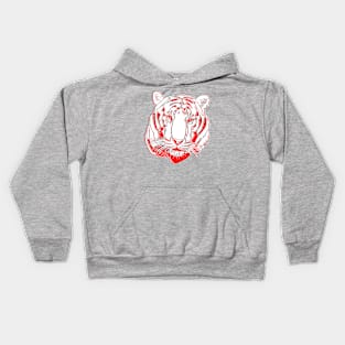 Chinese Tiger Head Feline portrait Wildcat face profile Kids Hoodie